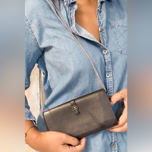 Authentic Chanel CC button continental wallet with chain - Picture 4 of 15